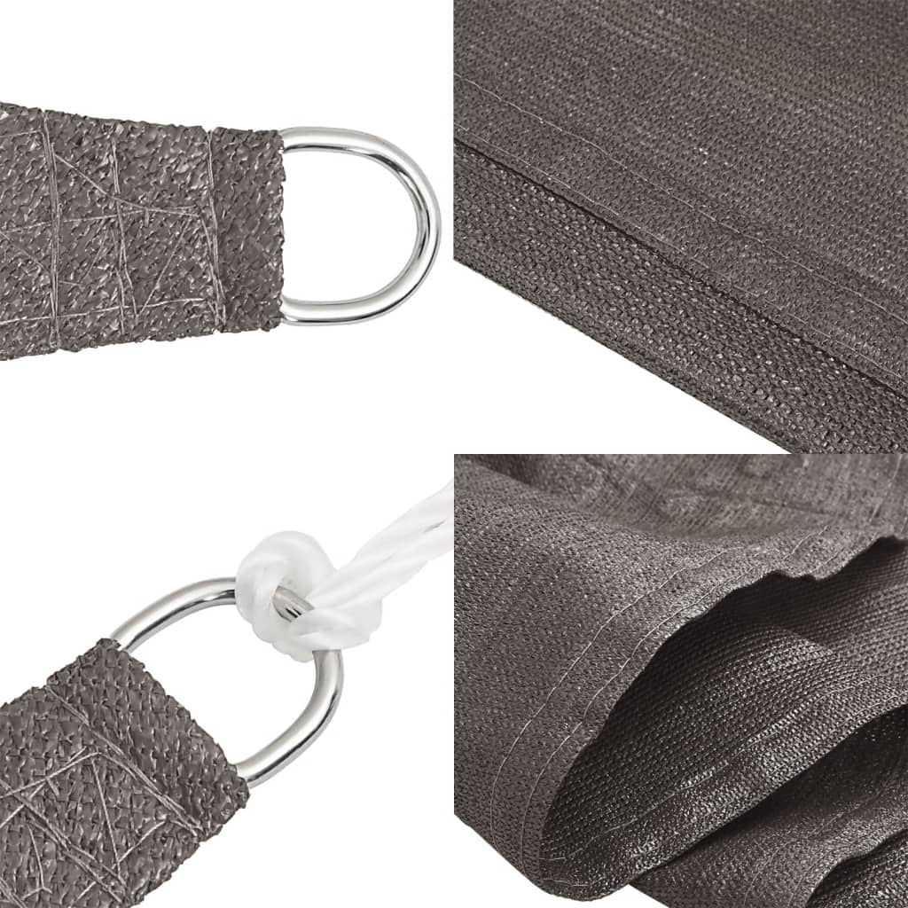 Solsejl hdpe trekantet 5x5x5 m antracitgrå - number 7.