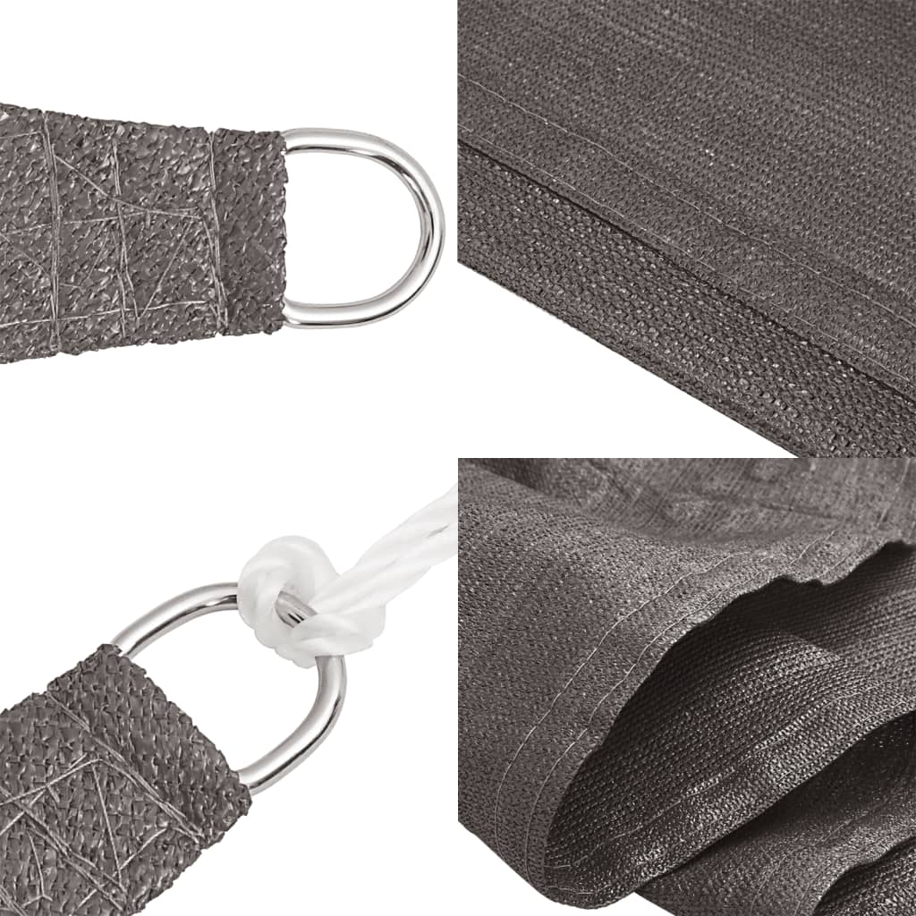 Solsejl hdpe rektangulær - antracitgrå, 4 x 6 m, 1 - number 7.