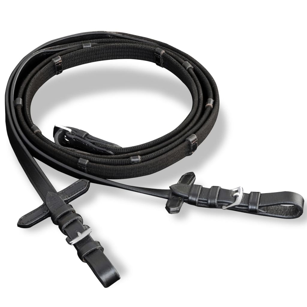 Flash hovedtøj med tøjler og bid læder - sort, cob - number 6.