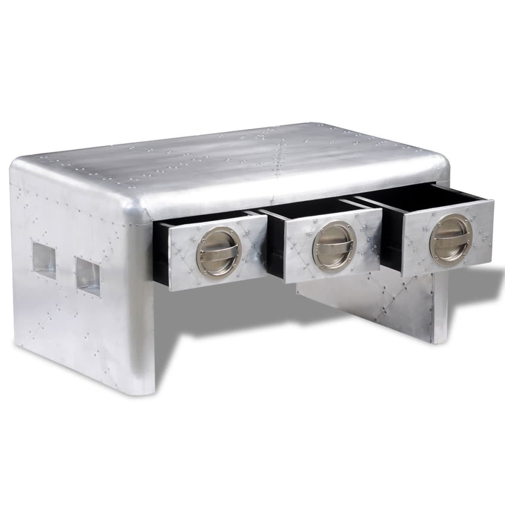 Stolik kawowy z 3 szufladami w stylu vintage aviator - number 3.