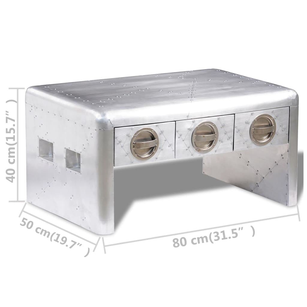 Stolik kawowy z 3 szufladami w stylu vintage aviator - number 5.