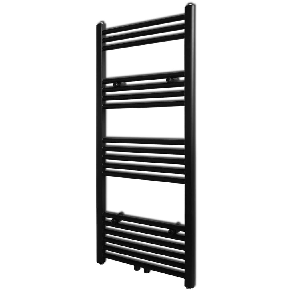 Håndklæderadiator 500x1160 mm centralvarme lige sort - number 1.