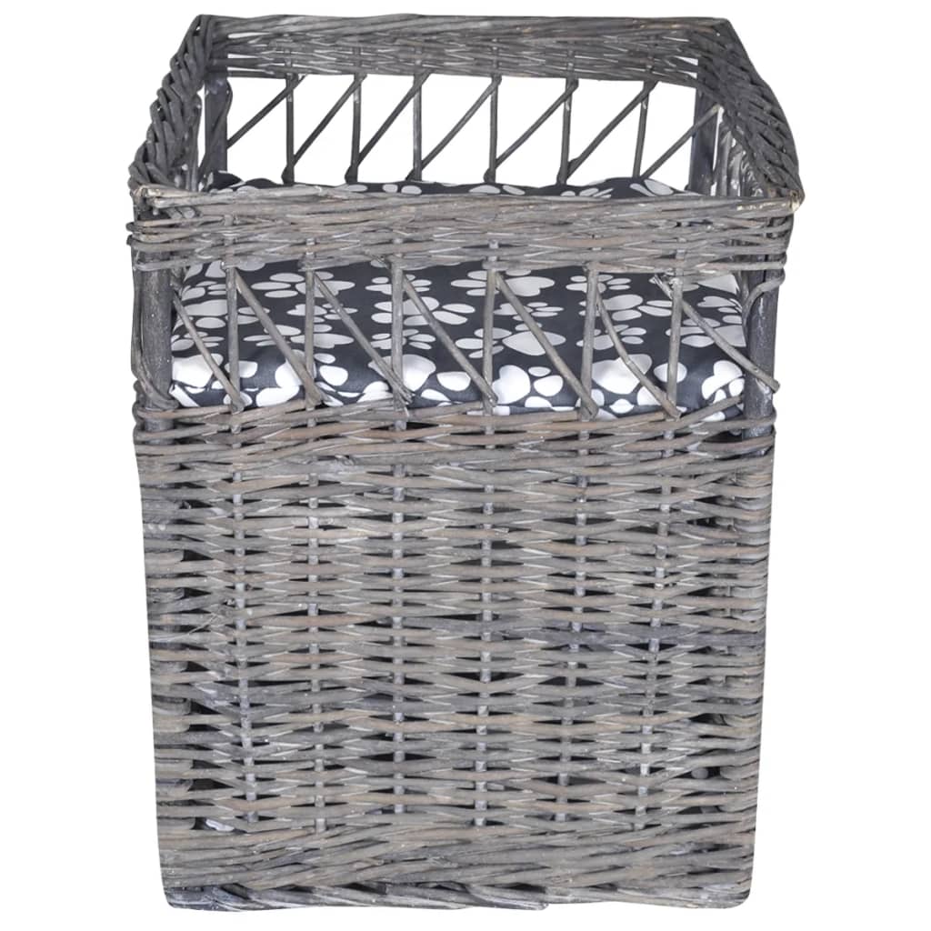 Lit pour chat/arbre à chat avec coussin en osier carré - 46 x 32 x 36 cm (lxlxh) - number 3.