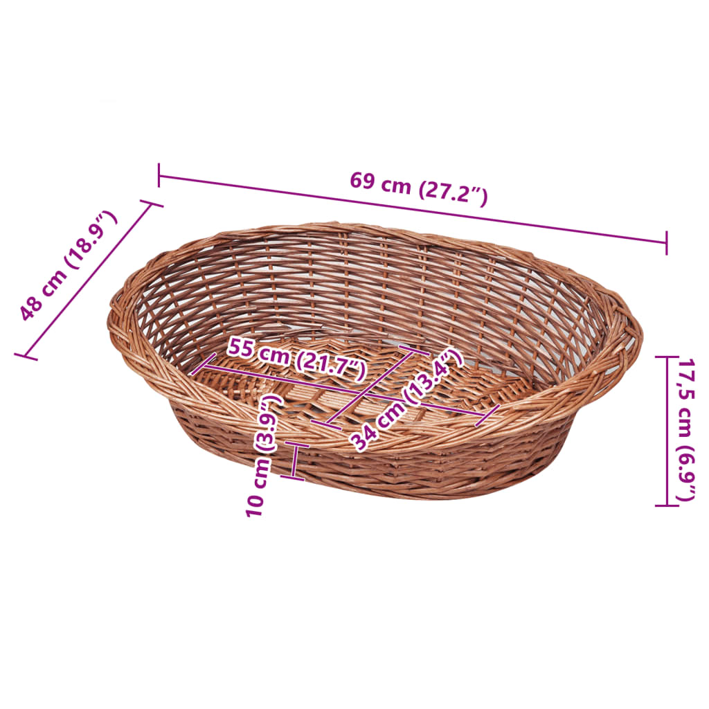 Panier pour chien 70 cm osier naturel - 69 cm - number 6.