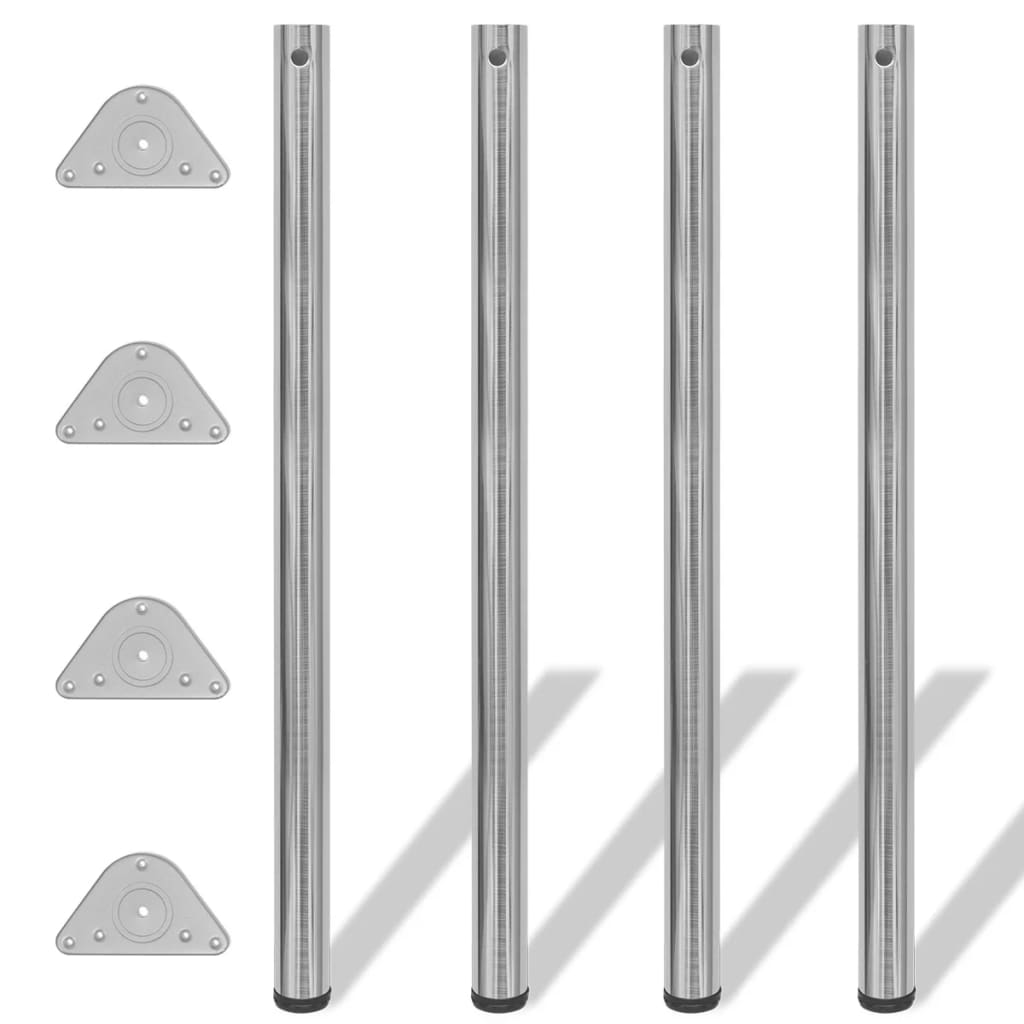 242147 4 height adjustable table legs brushed nickel 1100 mm - number 1.
