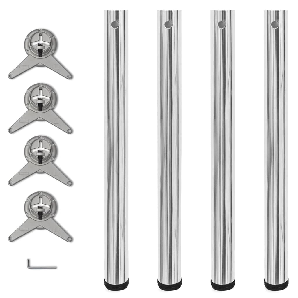 Bordben, justerbar højde, krom, - krom, 710 mm, 4, 1 - number 1.