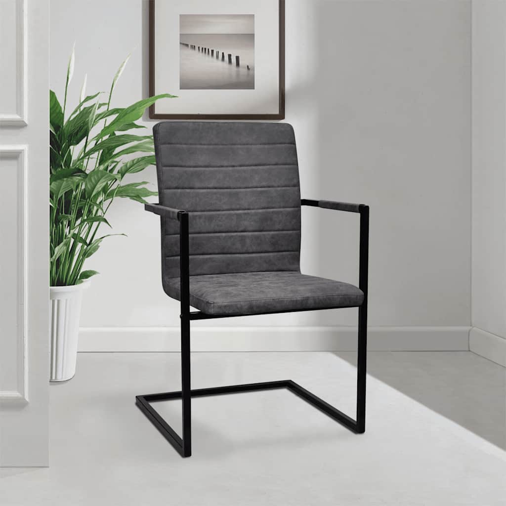 Spisebordsstoler med utkrager 2 stk. kunstskinn - number 7.