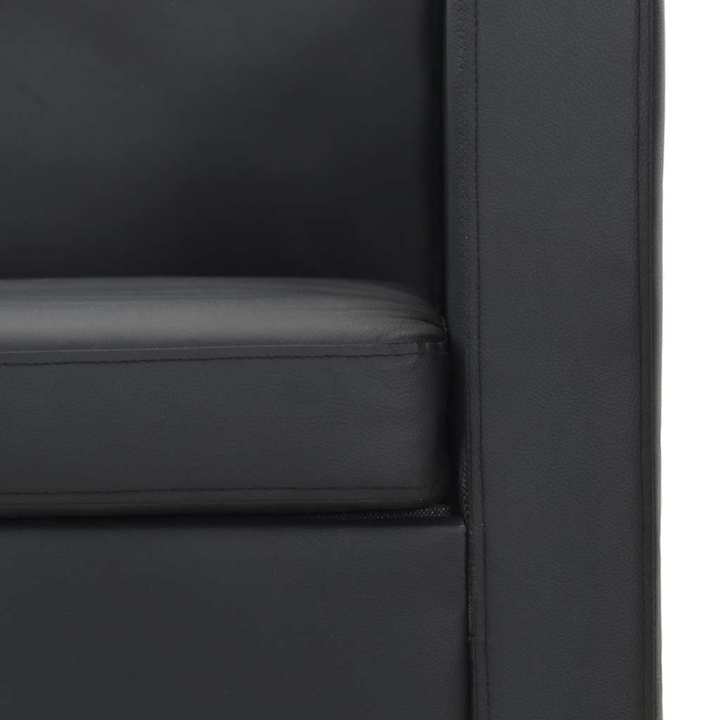 Sofa 3-pers. kunstlæder sort - number 6.