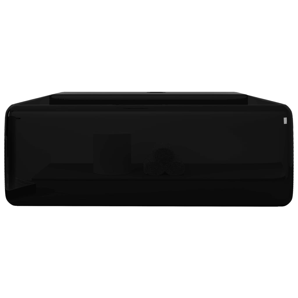 Ceramic hand washing farm för badrum / överflödet hål fyrkantigt svart - number 5.