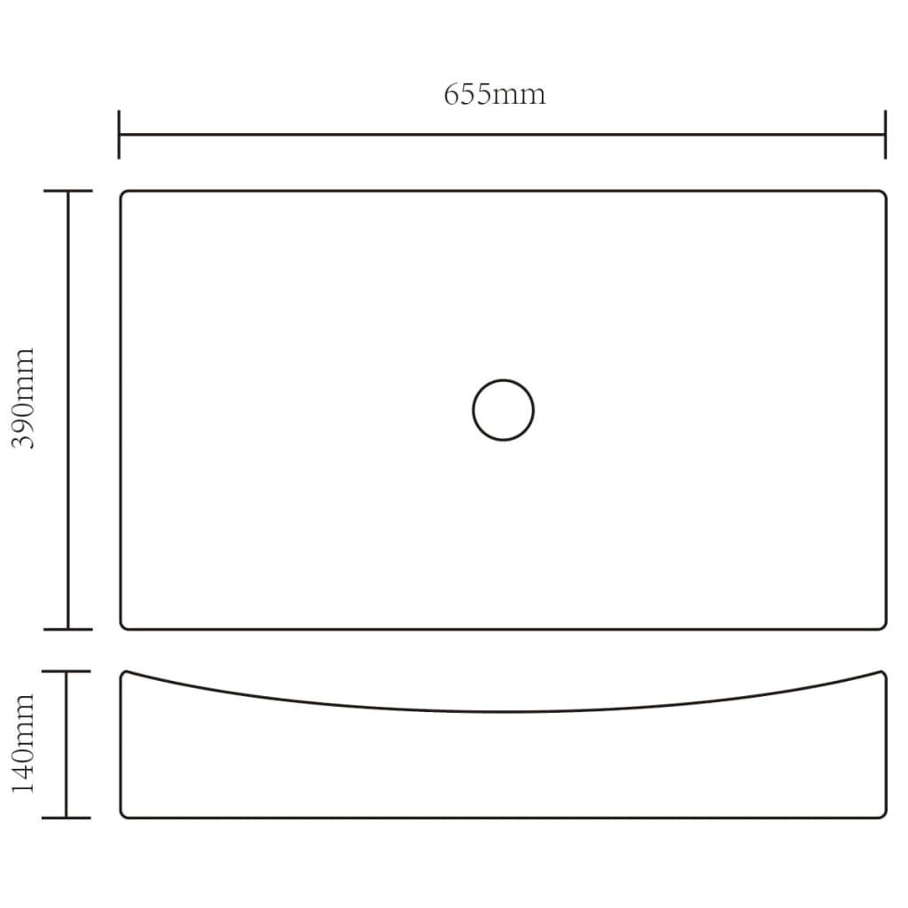 Keramiskt handfat rektangulärt - svart - number 6.