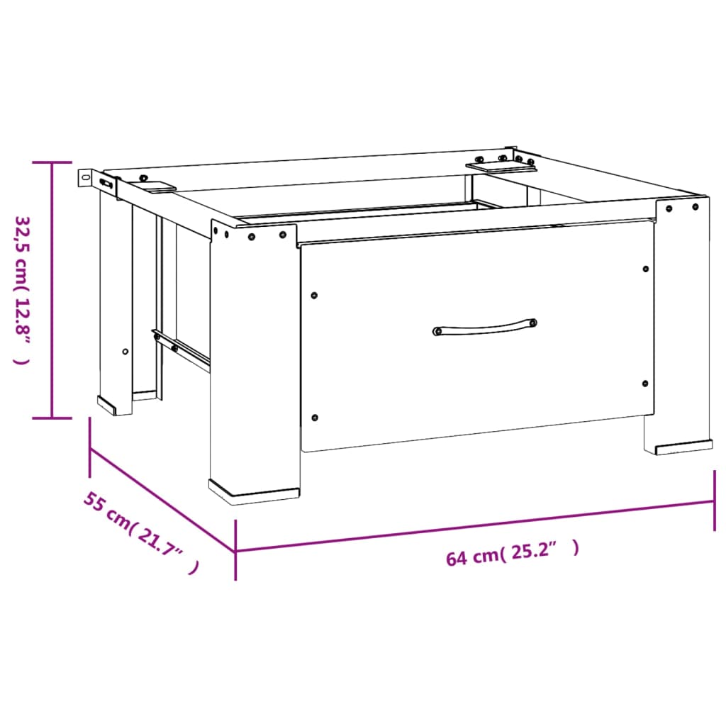 Plinth with drawer for washing machine white - number 7.