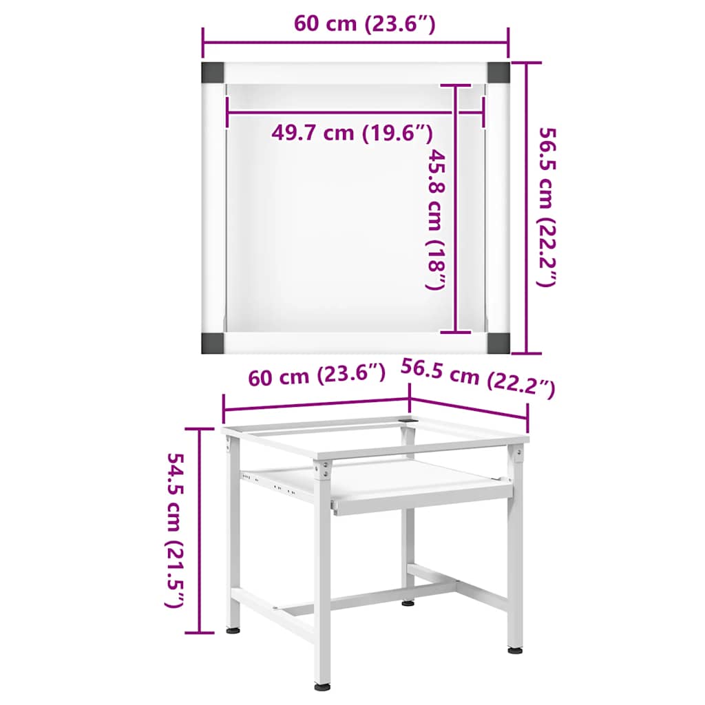 Sokkel til vaskemaskine med udtrækshylder hvid - number 9.
