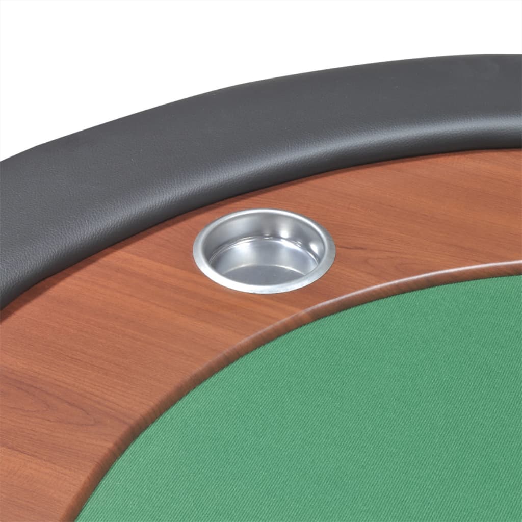 10 pers. pokerbord med dealerområde og jetonholder grøn - number 8.