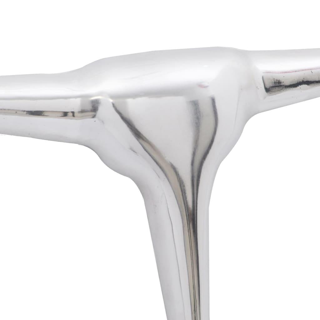 Vægmonteret dekorativt tyrehoved i aluminium 72 cm sølv - number 4.