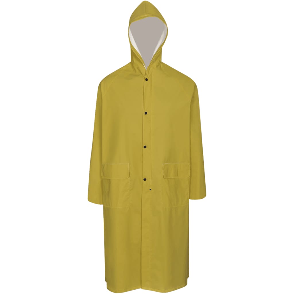 Imperméable, résistant, long, avec capuche - jaune, l - number 1.
