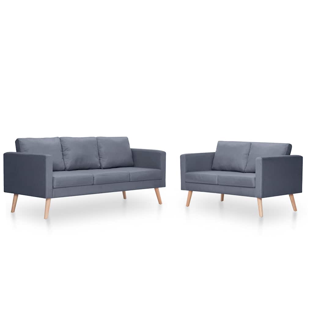 2-manns sofasett og 3-pers. sofastoff mørkegrå - number 1.