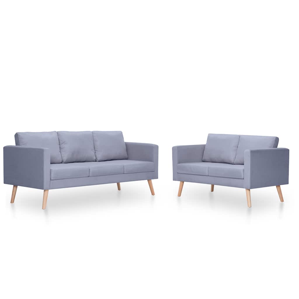 2-manns sofasett og 3-pers. sofastoff lys grå - number 1.