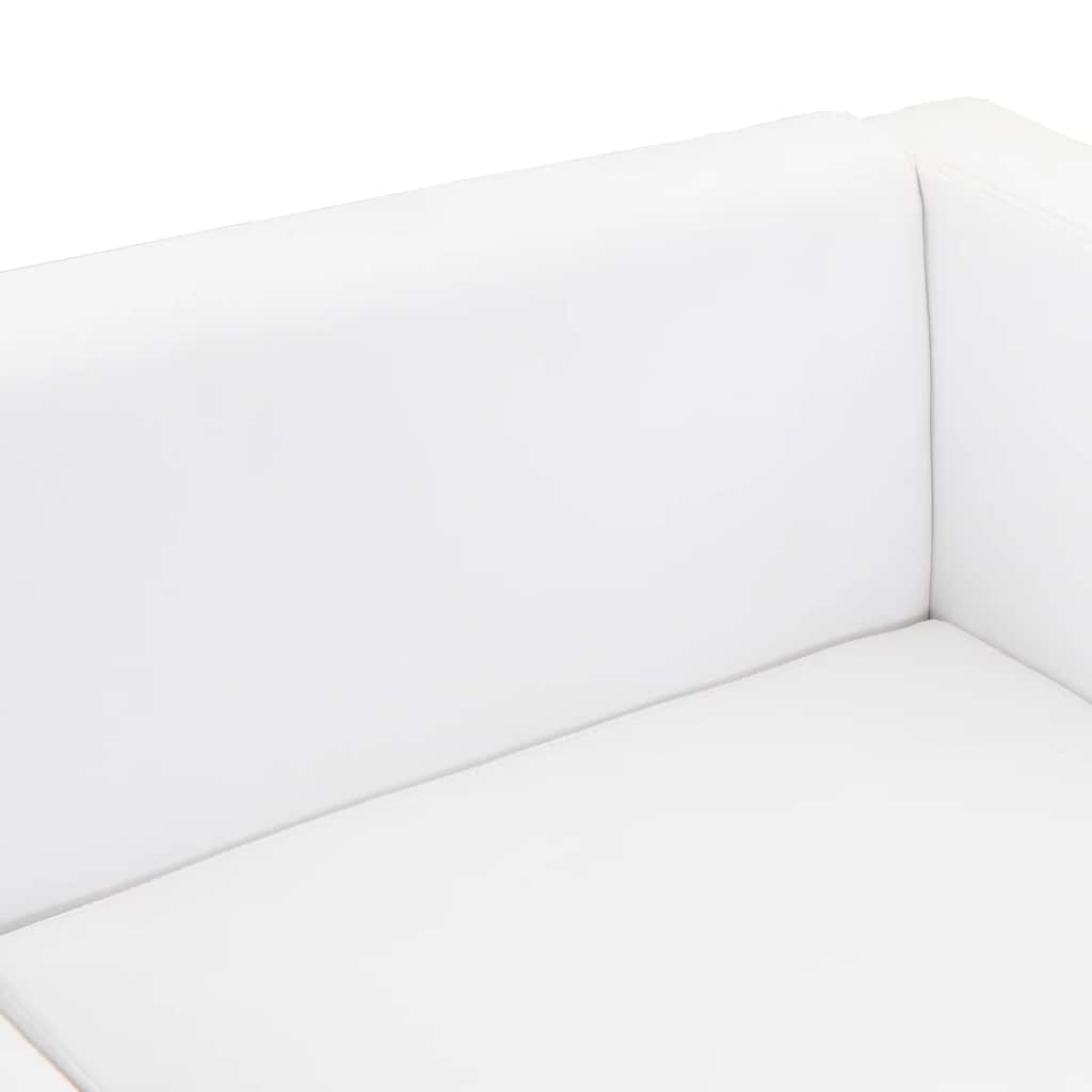 3-manns sofasett og 2-pers. sofa kunstskinn hvit - number 12.