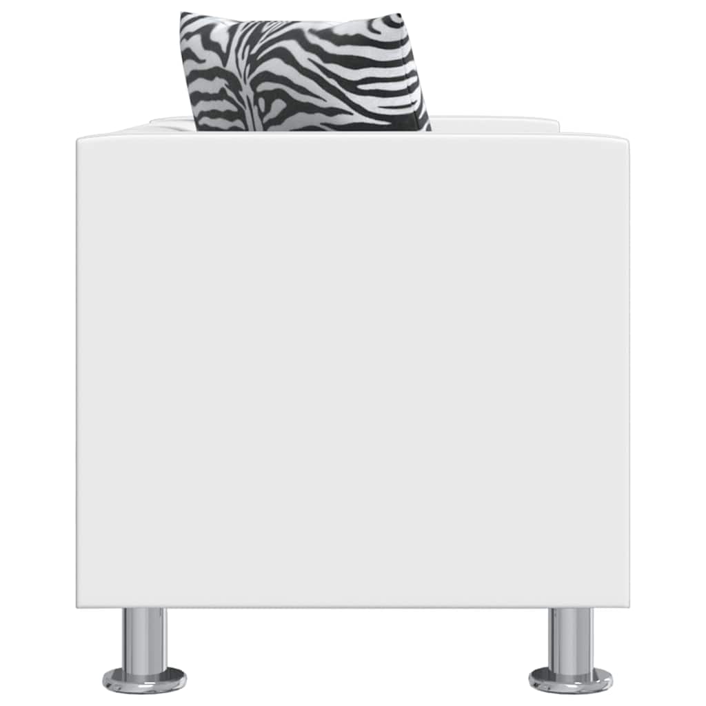 3-manns sofasett og 2-pers. sofa kunstskinn hvit - number 8.