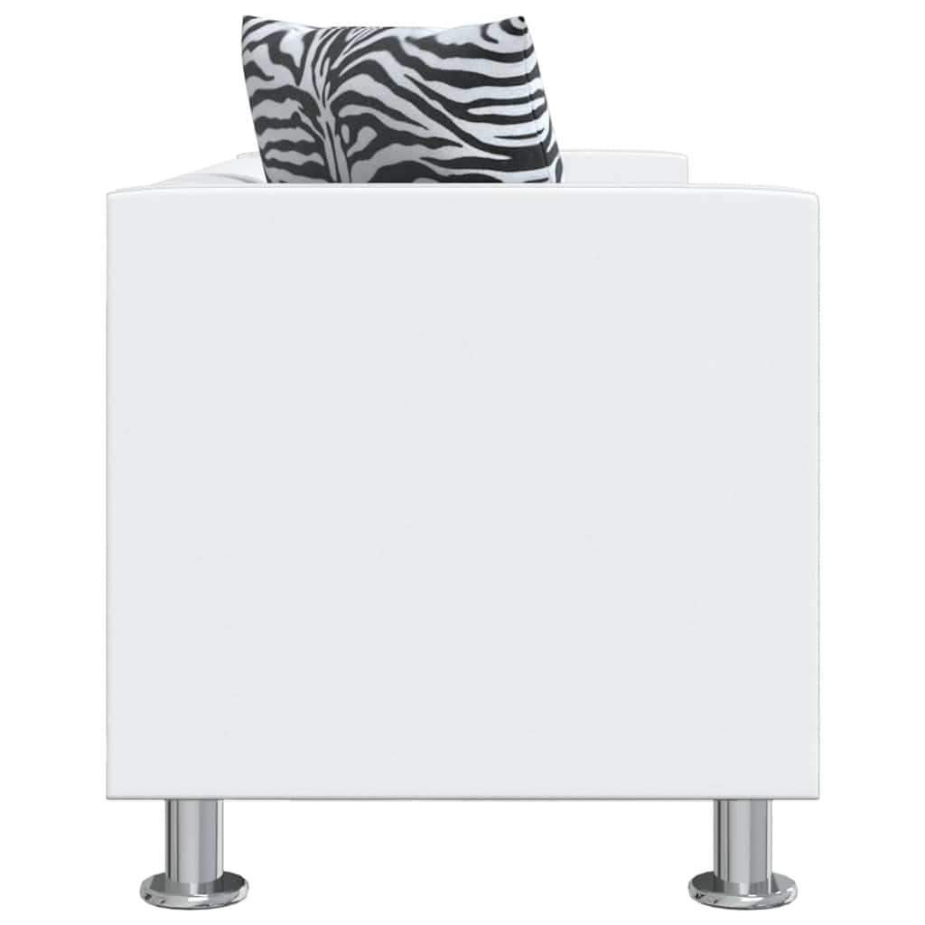 3-manns sofasett og 2-pers. sofa kunstskinn hvit - number 7.