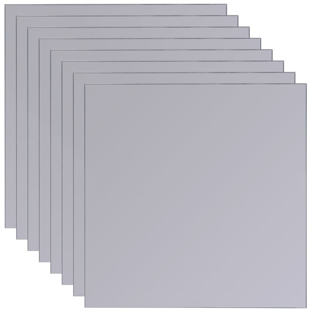 Rammeløse spejlfliser 8 dele 20,5 cm glas - number 5.