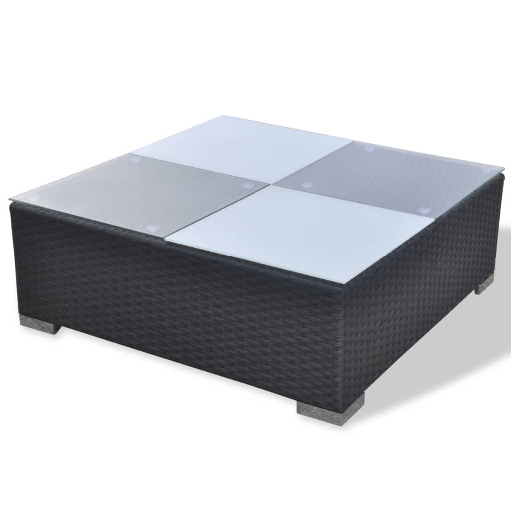 Lounge garnitura za vrt 5 dijelova s jastucima od poliratana crna - number 11.