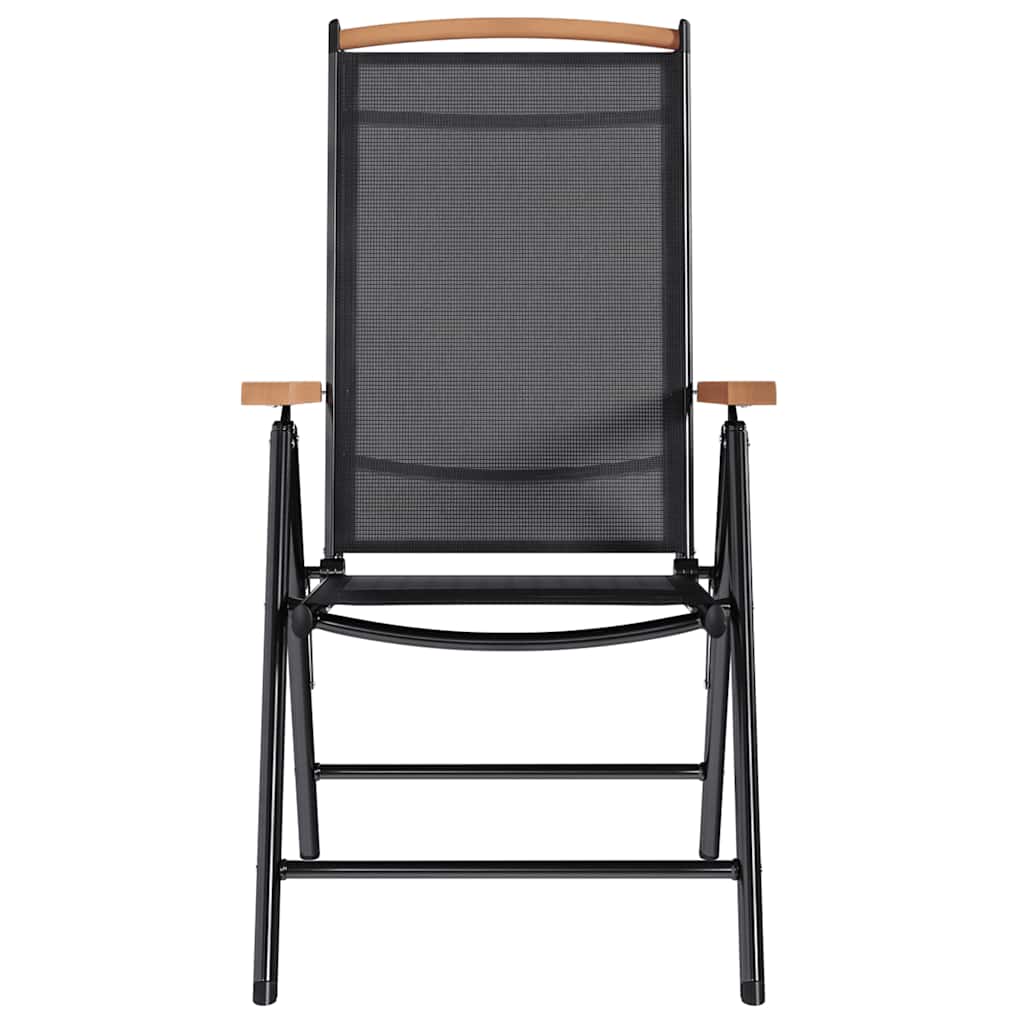 Sklopive vrtne stolice 2 kom. aluminij i textilene black - number 4.