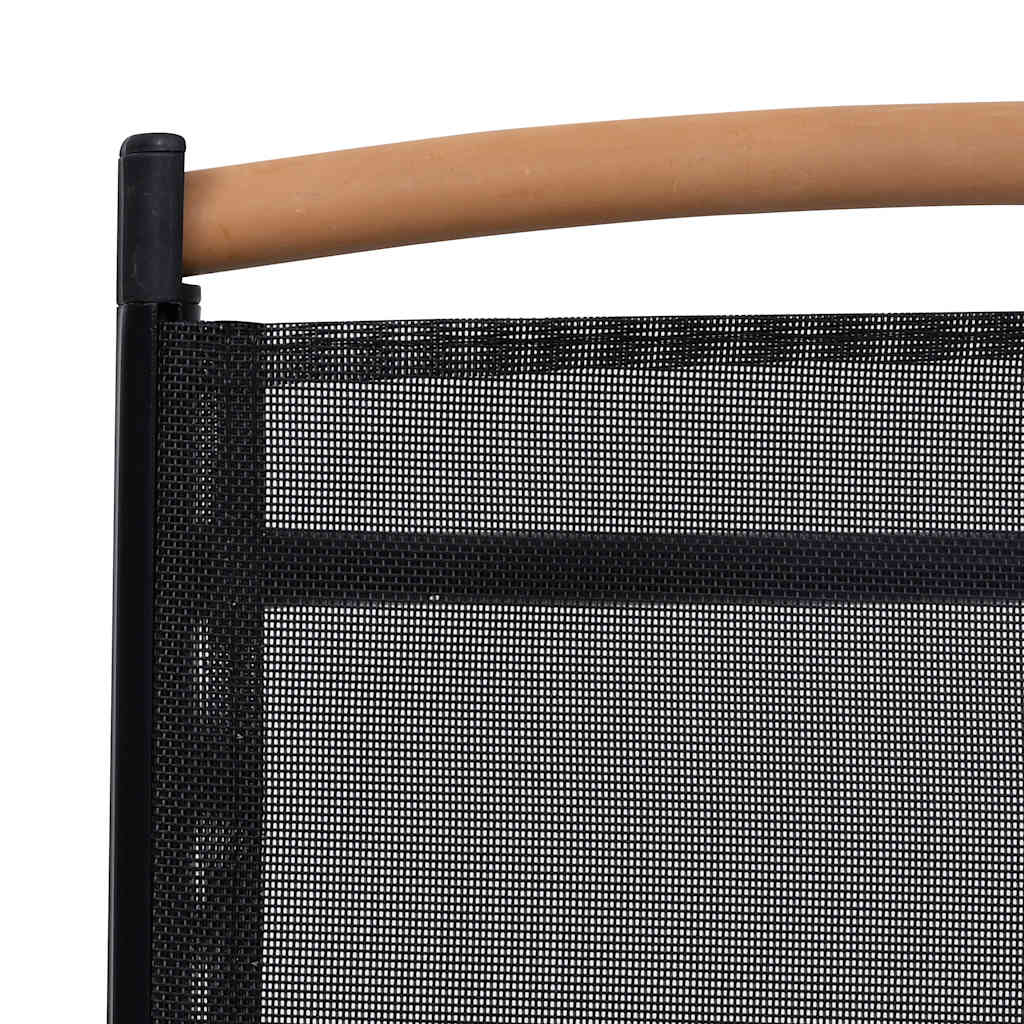 Sklopive vrtne stolice 2 kom. aluminij i textilene black - number 8.