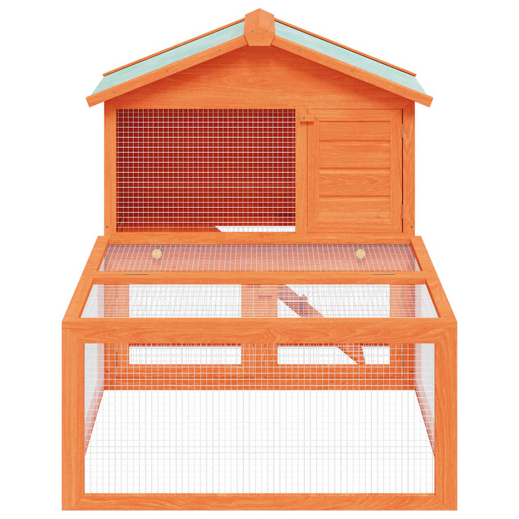 Cage à lapin d'extérieur avec cour de course en bois - number 2.