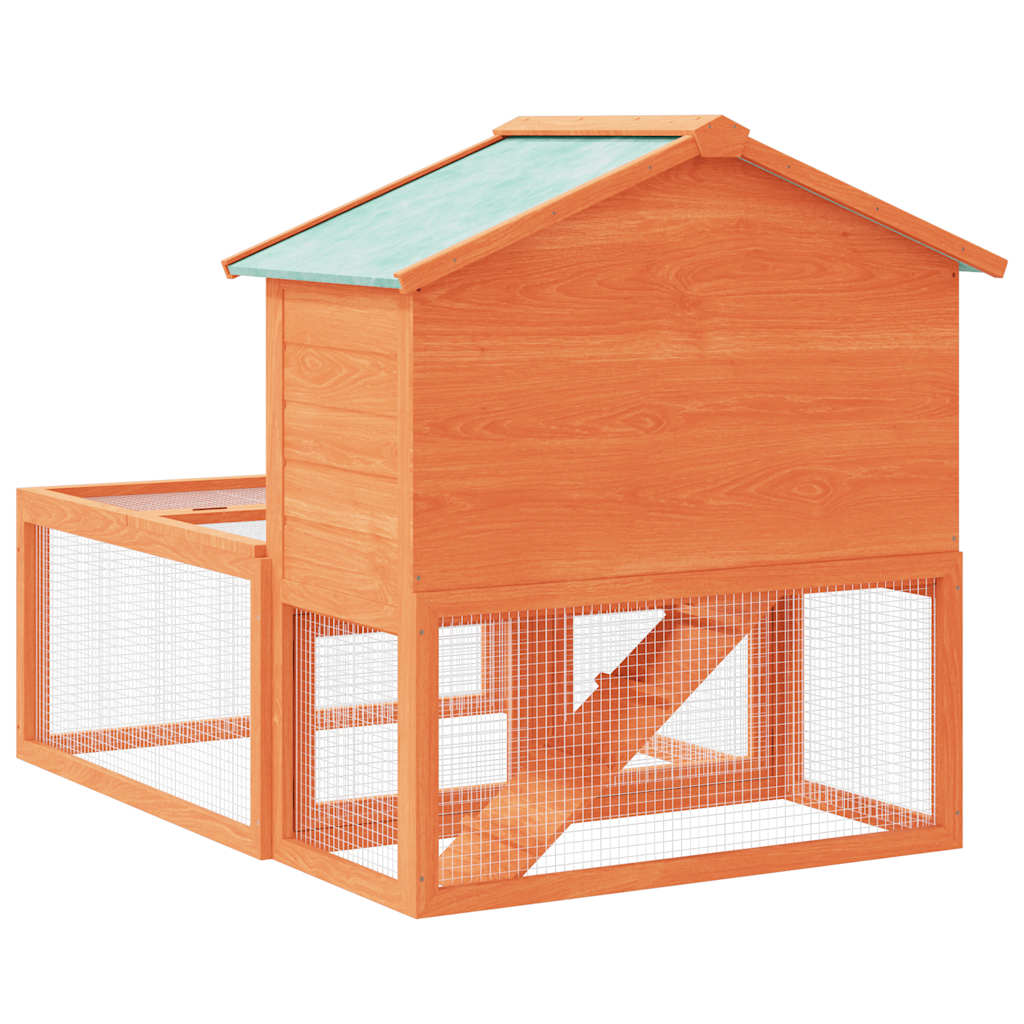 Cage à lapin d'extérieur avec cour de course en bois - number 4.