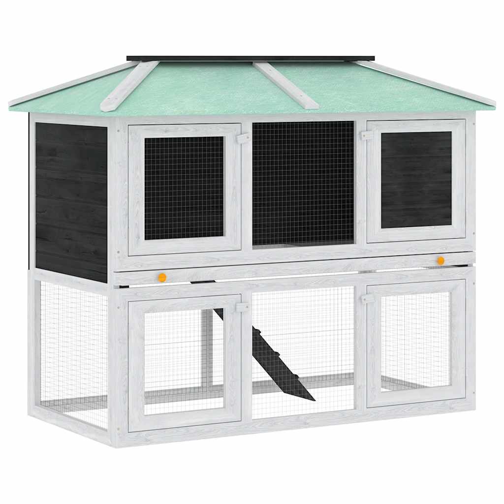 Cage à lapin en bois à 2 étages - noir - number 1.