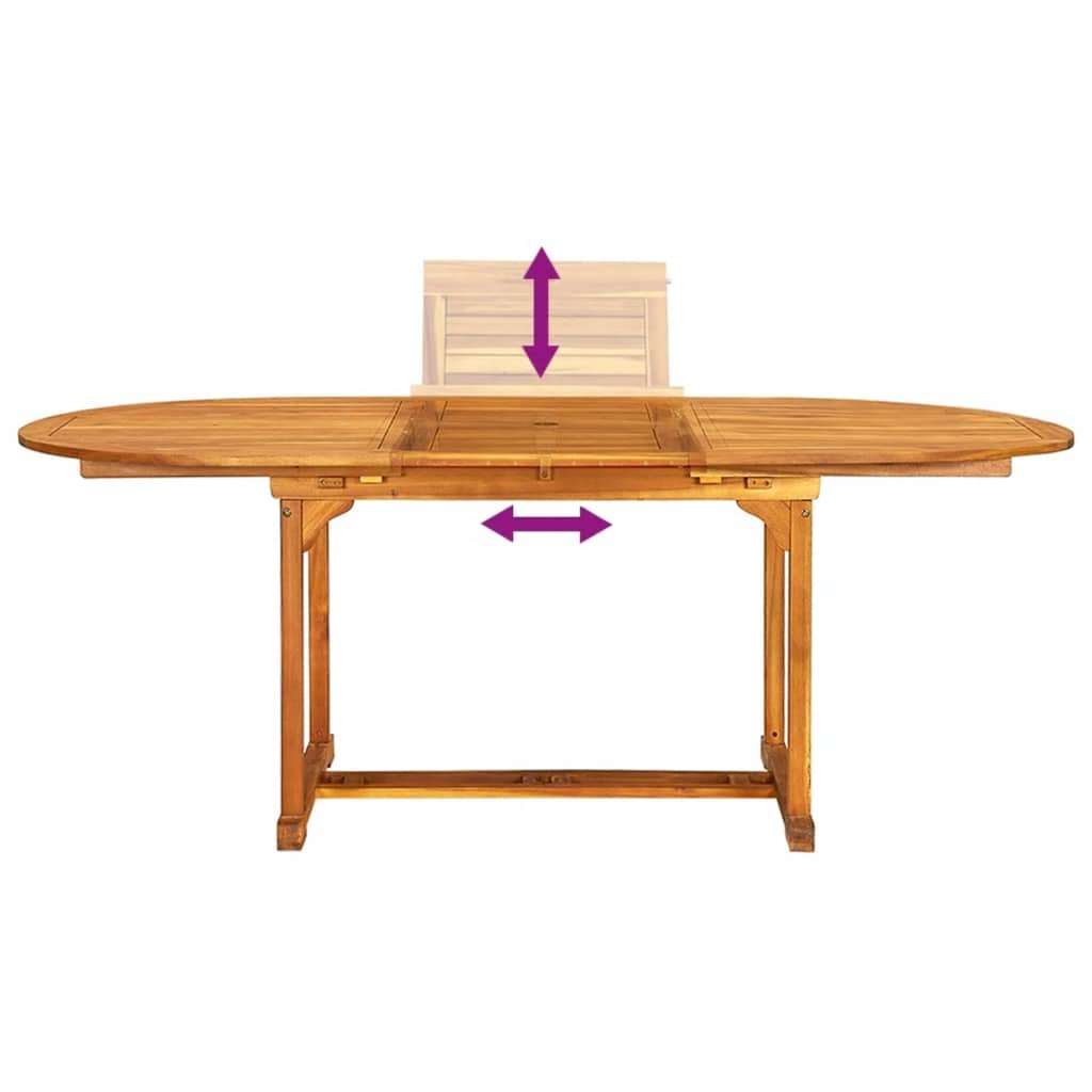 Zestaw stołowy do jadalni na zewnątrz 7 części lite drewno akacjowe - number 9.