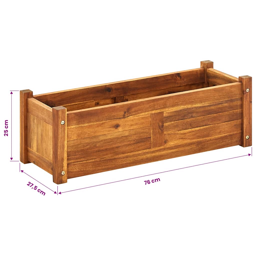 Raised bed 76x27.6x25 cm acacia wood - number 8.