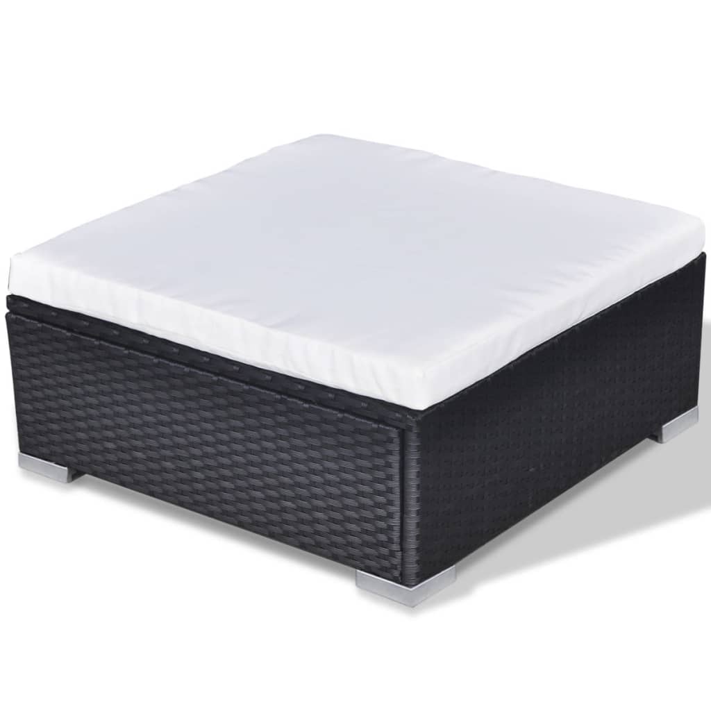 Vrtna lounge garnitura 10 dijelova s jastucima poliratan crna - number 9.