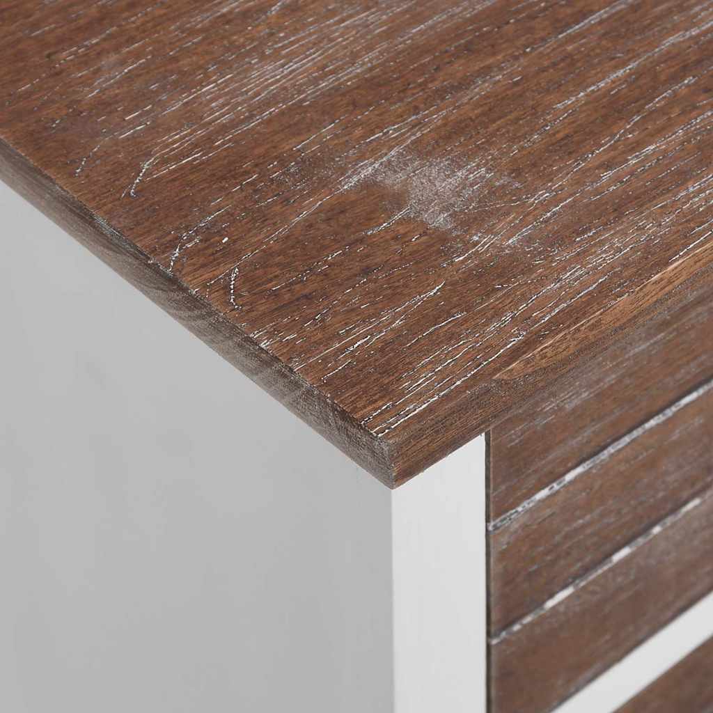 Natbord med 2 skuffer 2 stk. brun og hvid - number 9.