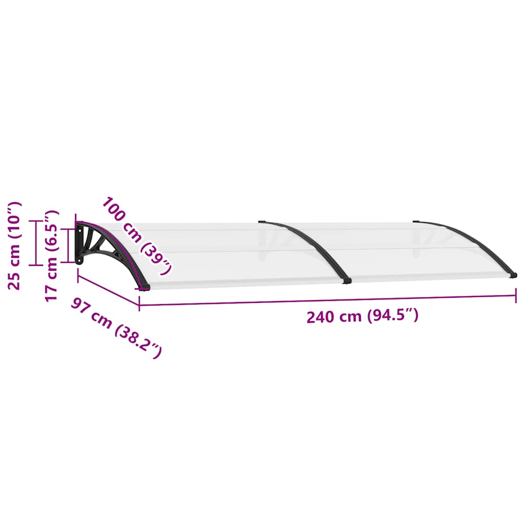 Nadstrešnica za vrata 240x100 cm kom - number 8.