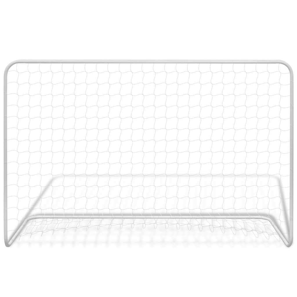 Voetbaldoel met net 182 x 61 x 122 cm staal wit - number 2.