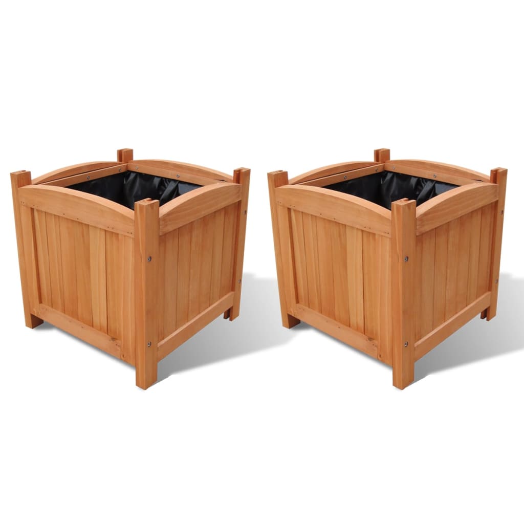 Planter set with 2 pcs. 30x30x30 cm solid wood - number 1.