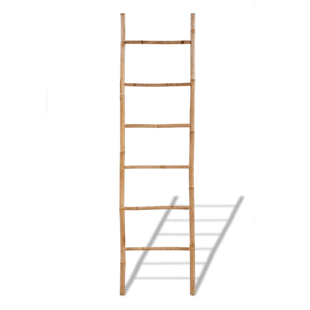 Towel ladder with 6 bamboo steps - number 2.