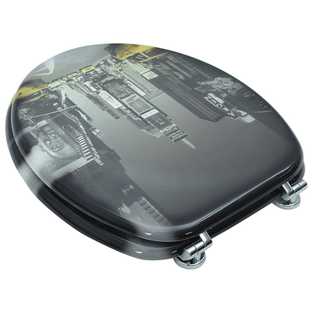 Toalettstol med mdf lock design - 1, new york, nr - number 4.