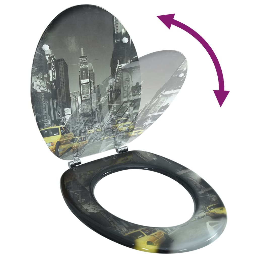 Toalettstol med mdf lock design - 1, new york, nr - number 7.