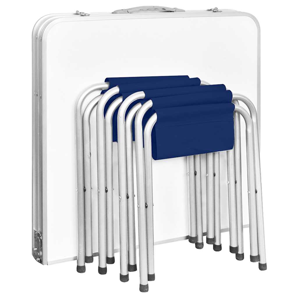 Stol za kampiranje i 4 sklopive stolice podesive visine 120 x 60 cm - number 6.