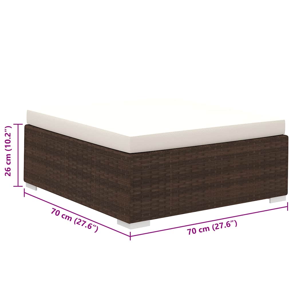 Dijelovi vrtne lounge garniture s jastucima poliratan - smeđa, 8 - number 10.