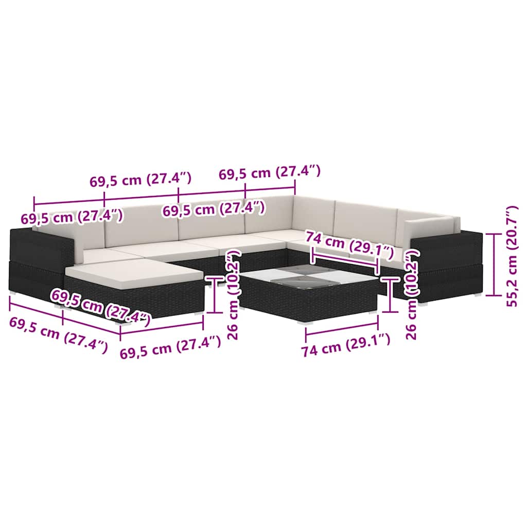 Elementy zestawu wypoczynkowego do ogrodu z poduszkami polirattan - number 7.