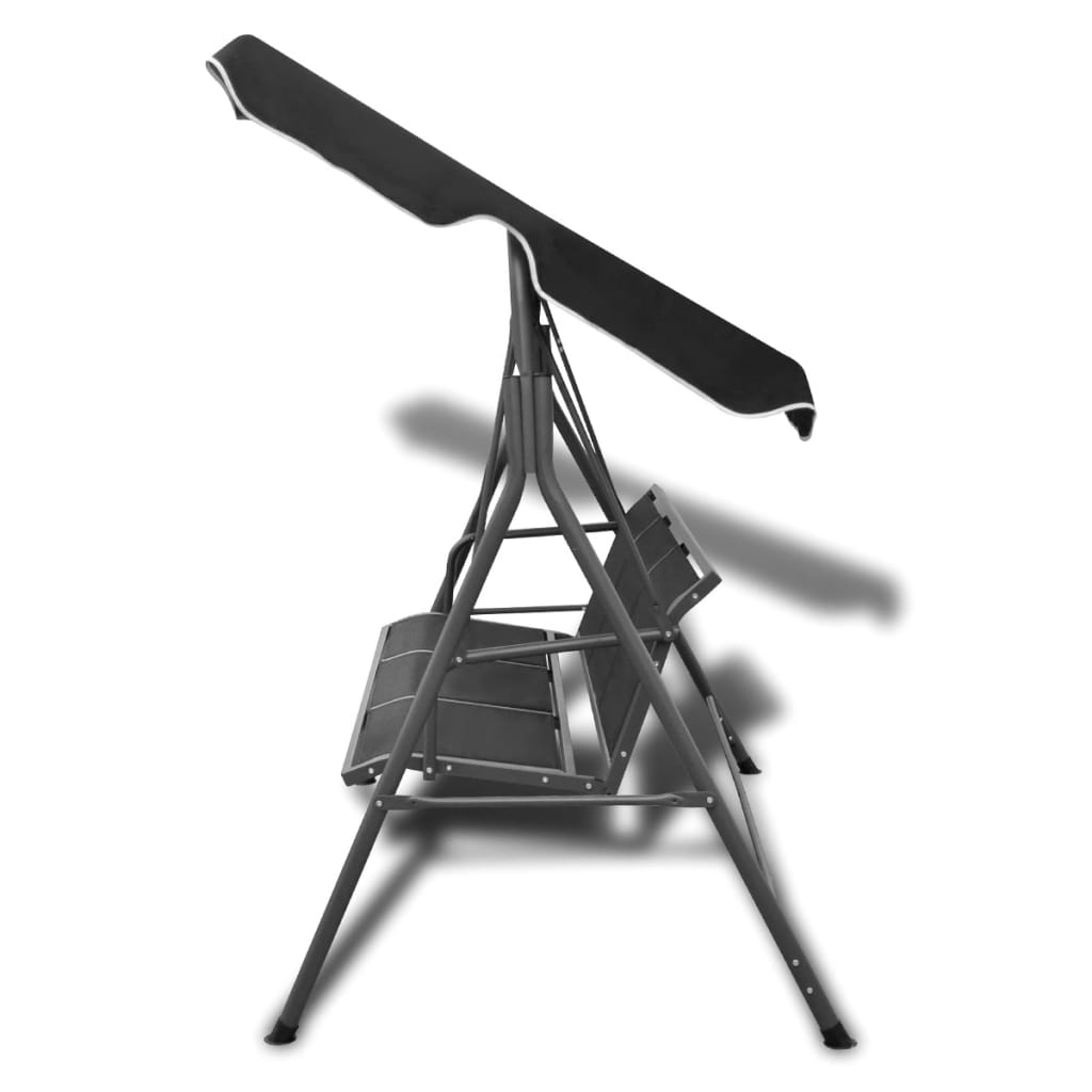 Kauč na ljuljanje za vrt s baldahinom crna - number 3.