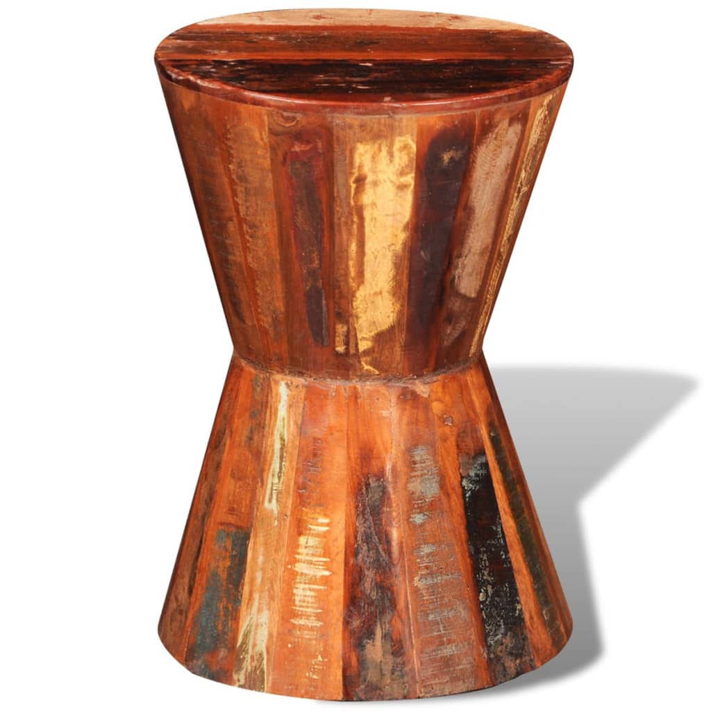 Stołek lite drewno z recyklingu - number 2.