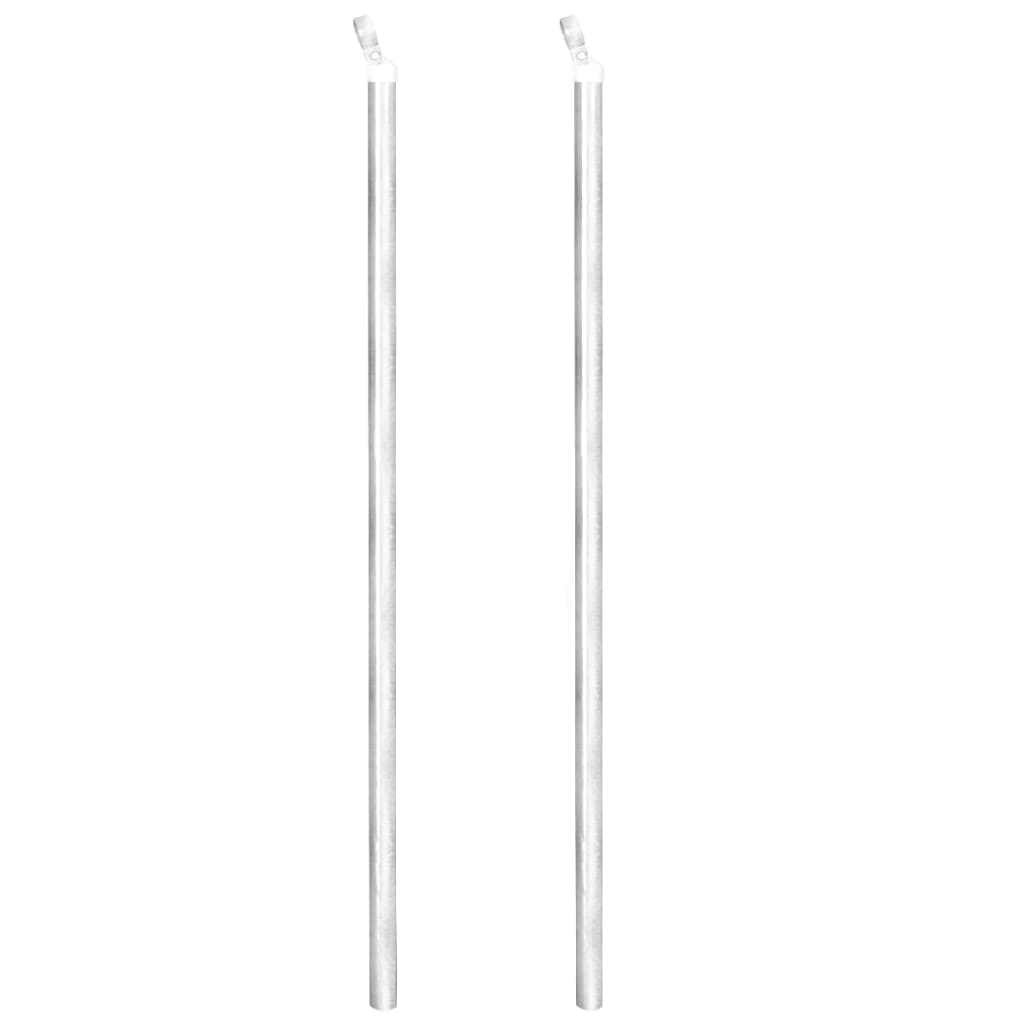 Flätat staket med stolpar galvaniserat stål 25 x 1 m silverfärgat - number 6.