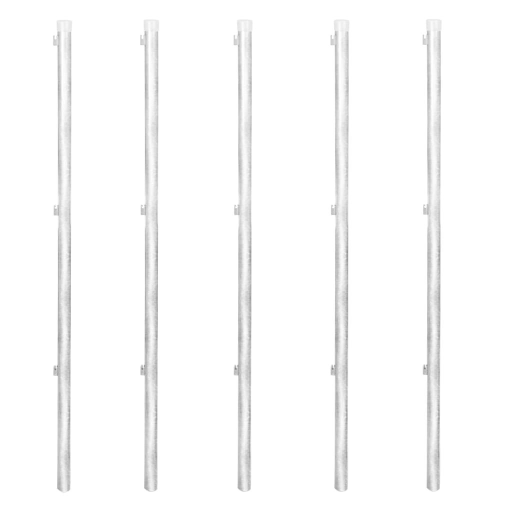 Žičana ograda sa stupovima i šiljcima pocinčani čelik - srebrna, 15 x 1 m, 1 - number 7.