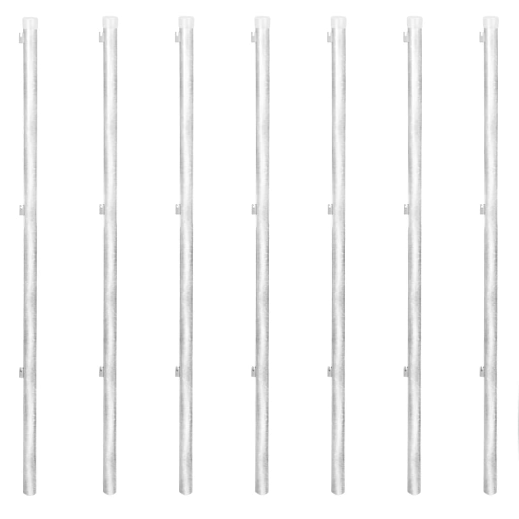 Trådstaket med stolpar 15x1,25 m galvaniserat stål silverfärgat - number 7.