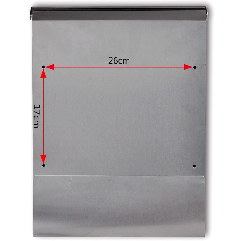 Boîte aux lettres en acier inoxydable - argent, 30 x 12 x 40 cm - number 5.